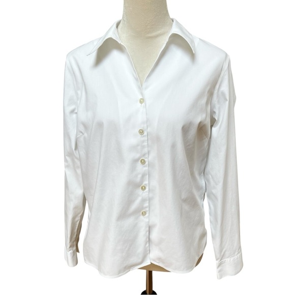 Jones Wear Essentials Size 14P Classic White Button-Up Women's Top - Picture 1 of 7